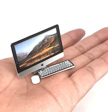 1:6/1:12 Dollhouse Miniature 3Pc Set Desktop Computer Keyboard Mouse Accessory  picture