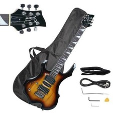Glarry 36inch Burning Fire Style Electric Guitar Sunset picture