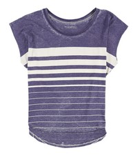 Mouchette Womens Striped Burnout Basic T-Shirt picture