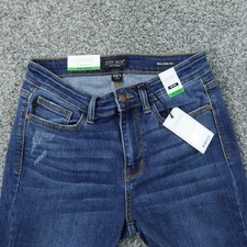 NEW Judy Blue Jeans Womens 5 Dark Blue Denim Pants Mid Rise Relaxed Fit Stretch picture