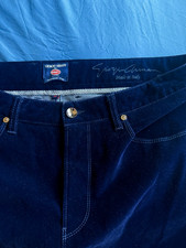 AUTHENTIC  Giorgio Armani x Bugatti Men’s Navy Velvet Pants — Limited Edition picture