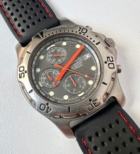 Michele Chronograph 50 Meters Watch 71-409-T Quartz Vintage Gray Mens Titanium picture