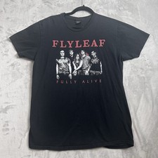 Flyleaf Shirt Women Large Black Rock Band Graphic Tee Music Tour Fully Alive Y2K picture