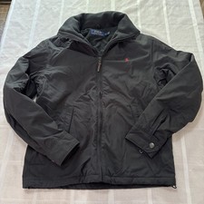 Vintage 90’s Polo Ralph Lauren Nylon Black Full Zip Jacket  Warm Casual Size S picture