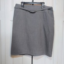Worthington Petite Women’s 12P Gray Belted Pencil Skirt Lined Career Work picture