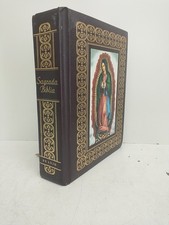 Sagrada Biblia de Lujo Piel Curada Espanol Spanish Edition Burgundy Leather HC picture