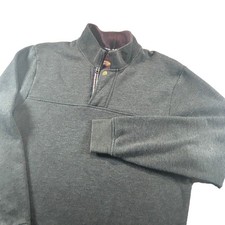 Orvis Sweatshirt Mens XL Gray Mock Neck Quarter Snap Fly Fishing Logo Pullover picture