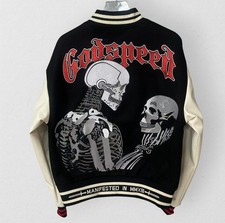 NEW Fall/Winter Collection Godspeed Quilted Embroidered Logo Varsity Jacket S-XL picture