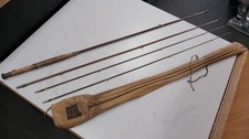 VINTAGE HARDY BROS FLY FISHING ROD 3 PC W/ EXTRA TIP, BAG G10743 GOOD SHAPE 10FT picture