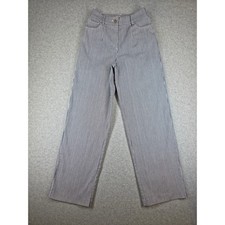 NA-KD Heavy Mid Waist Striped Pants Navy White Wide Leg Trousers Size 32 picture