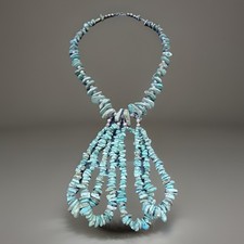 Vintage HANDMADE NECKLACE Sterling Silver OLD NATURAL TURQUOISE Jaclas Jocla picture