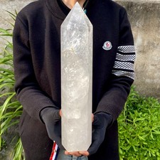 7.45LB Large Natural Clear White Crystal Obelisk Transparent Quartz Energy picture
