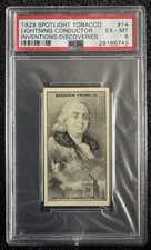 1929 Spotlight Tobacco #14 Lightning Conductor Benjamin Franklin Card PSA 6 picture