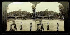 Boro Budur Java Stereoview Keystone View Co. 1900s Indonesia Curved Mount picture