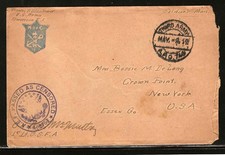 1918 WWI - SOLDIERS CENSORED LETTER - THIRD ARMY - K OF C ENVELOPE - TO NEW YORK picture