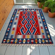 4x6 ft Vintage Turkish Rug Kilim Hand Woven Area Rug Home Decor New Home Gift picture