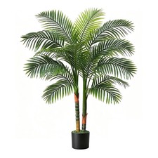 NOVAROOT ARTIFICIAL 6FT PALM TREE WITH CEMENT POT -GREEN/BLACK picture