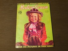 VINTAGE FEB  1938 MOVIE  MAGAZINE MODERN SCREEN SHIRLEY TEMPLE picture