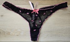 NWT Vintage Victoria's Secret Sexy Little Things Sheer Ruffle Thong Panties L picture
