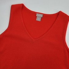 Chico's NWT Persimmon Orange VNeck Tank Sweater Sleeveless Knit Top Womens 00 XS picture