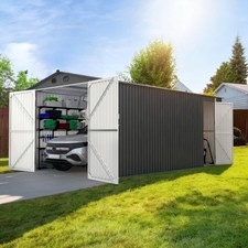 SUMMER SALE 13x20 Metal Garden Shed with Double Front Doors one Car Garage picture