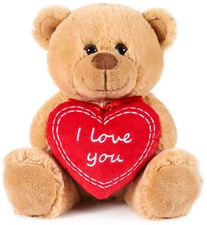 BRUBAKER Teddy Plush Bear with Red Heart - I Love You - 9.84 Inches - Plush picture