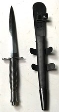 WWII BRITISH & US ARMY FAIRBAIRN SYKES COMMANDO FIGHTING KNIFE & SCABBARD picture