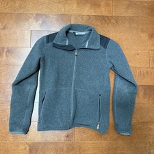 Fjallraven Sten Fleece Jacket Mens Small Gray Full Zip Sweater Pockets Outdoor picture