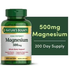 Nature's Bounty Magnesium Supplements 500 Mg 200 Count (Pack of 1) picture