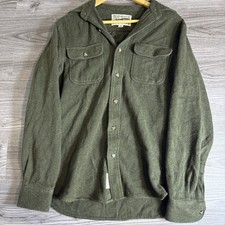 Schott NYC SH2120 Olive Cotton Flannel Button Down Shirt Size S 6.5oz picture