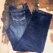 BKE Men’s Dark Wash Blue Denim Jeans Straight Leg Regular Fit Mid Rise picture
