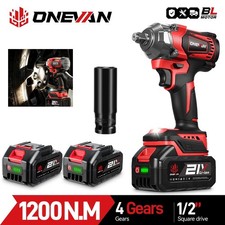 ONEVAN 1/2 Impact Gun Cordless Wrench Driver Brushless 1200Nm with 2 Battery picture