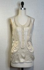 Balenciaga Silk by NICOLAS GHESQUIERE Cream Tank Blouse FR36 S , Vintage 2009 picture