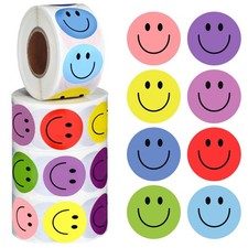 2000Pcs Smiley Face Stickers - 4 Rolls Happy Face Stickers Cute Small Reward Sti picture