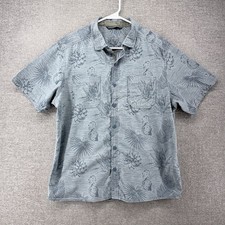 Kuhl Thrive Shirt Men Size Large Short Sleeve Button Down Gray Cactus Print picture