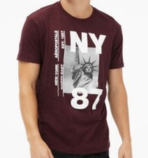 Aeropostale Statue of Liberty Graphic Tee, NWT, Size: XS, Burgundy, pin picture