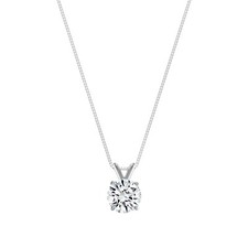 1.25 Ct Round Lab Created Grown Diamond E/VVS 14K White Gold Pendant Necklace picture