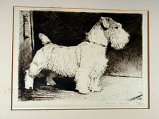 VTG MORGAN DENNIS SIGNED ETCHING CHAMPION JACK RUSSELL TERRIER EDITION 54/200 picture