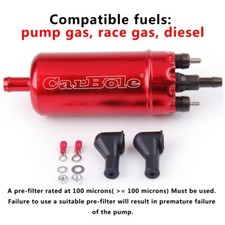 External Inline High Pressure EFI Fuel Pump Replaces for Walbro Kits 45-125 psi picture