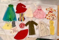 Vintage 1960s Barbie & Ken Dolls Lot with Case, Clothes, Wigs & Accessories picture
