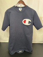 Champion Men's Dark Navy Vintage Tee Shirt, Embroidered Logo - Size L picture