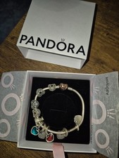 Pandora Authentic Christmas Sterling Charm Loaded Bracelet Santa Wisemen Lot picture