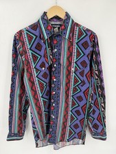 Vintage Wrangler Aztec Southwestern Shirt 15-34 X Long Tails Brushpopper Cowboy picture