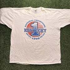 Fruit of the Loom Kentucky Wildcats NCAA Champions T Shirt Mens 2XL White Cotton picture