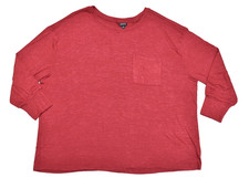 Torrid Women's Plus Size 3 3X Red Knit Long Sleeve Pocket Crewneck Top Rayon picture