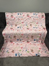 Vintage Littlest Pet Shop Reversible Pink Comforter Blanket 83