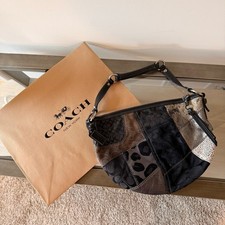 Vintage Coach Soho Patchwork Hobo Bag — Style #13003 Y2K Leopard Brown Black picture
