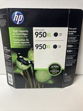 Genuine OEM HP 950XL 2-Pack Two Black Ink Printer Cartridges NEW FACTORY SEALED picture
