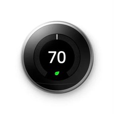 Google Nest 3rd Gen Learning Thermostat Smart Stainless Steel T3007ES picture