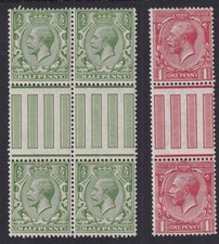 GB. King George V. 1912. 1/2d & 1d 'Gutter pairs'. Unmounted mint. picture